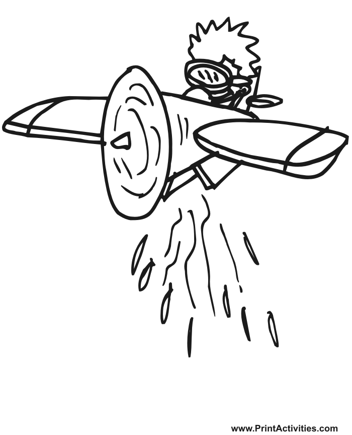 Crop Duster Airplane Coloring Page.