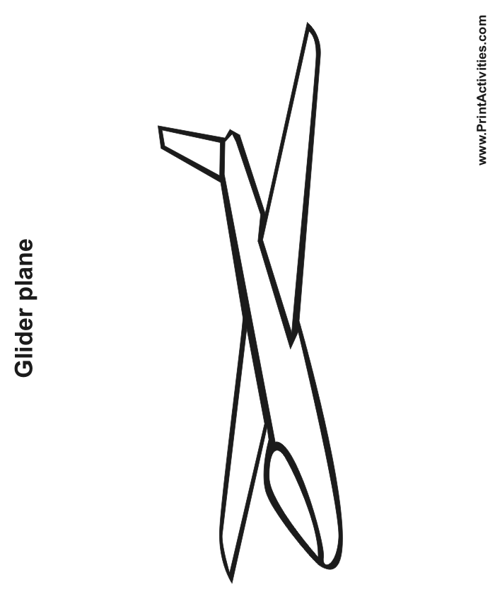 Glider Plane Coloring Page.
