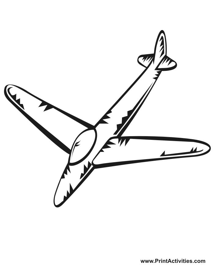 Glider Plane Coloring Page.