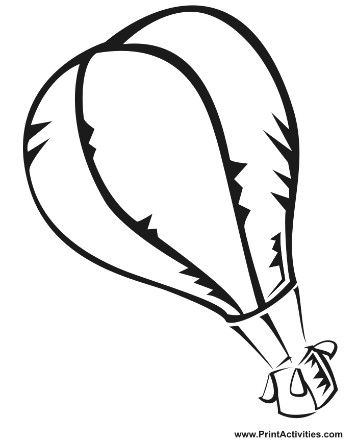 Hot air balloon coloring page with no stripes.