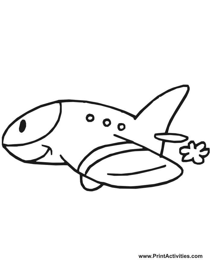 Airplane Coloring Page of a passenger jet.
