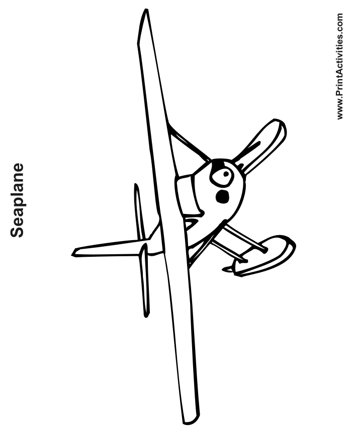 Airplane Coloring Page of a seaplane.