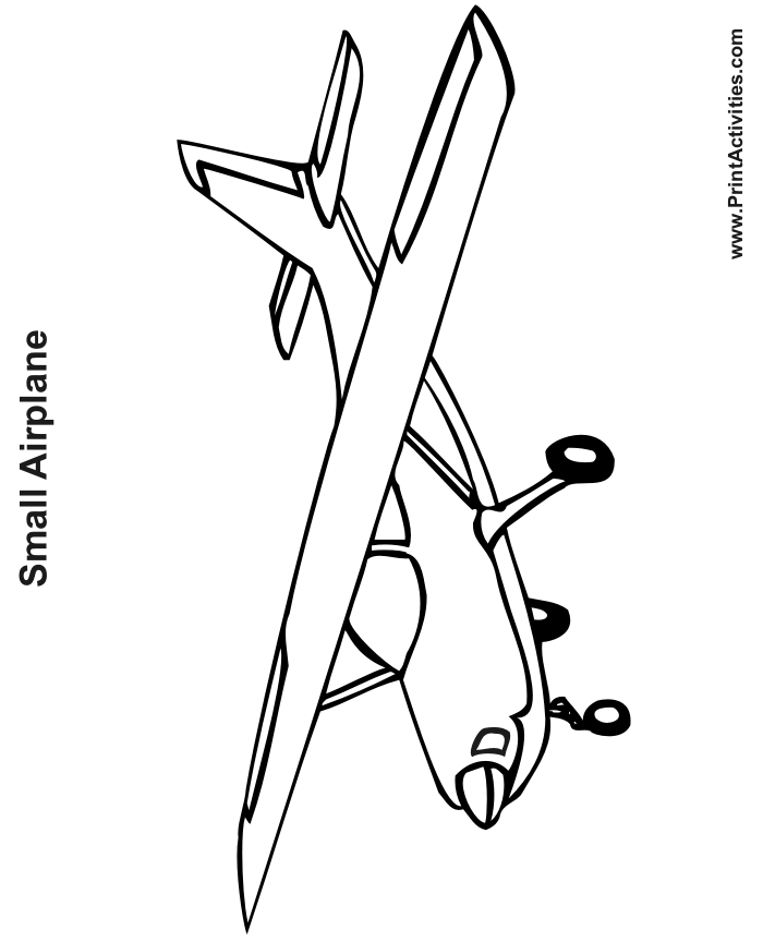 Airplane Coloring Page of a small plane.