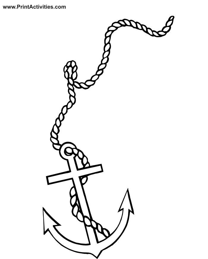 Boat related coloring page of an anchor.