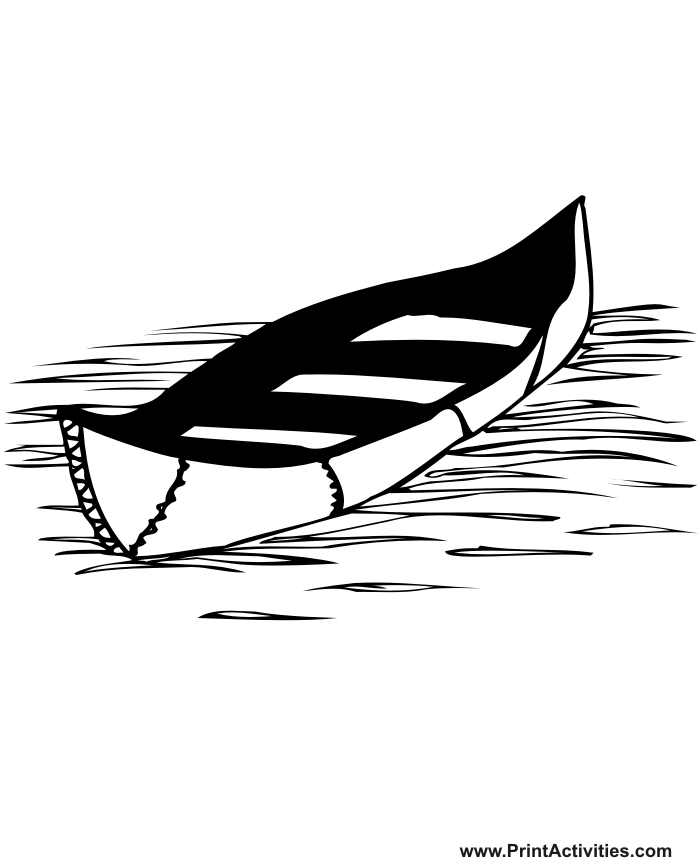 Boat Coloring Page of canoe.