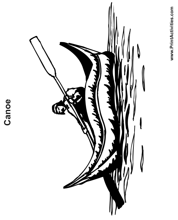 Boat Coloring Page of canoe.