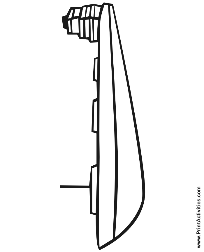 Cargo Ship Coloring Page side view.