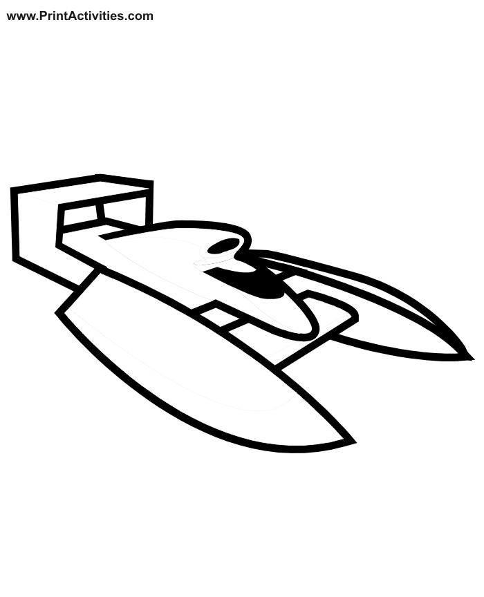 Hydrofoil boat Coloring Page.