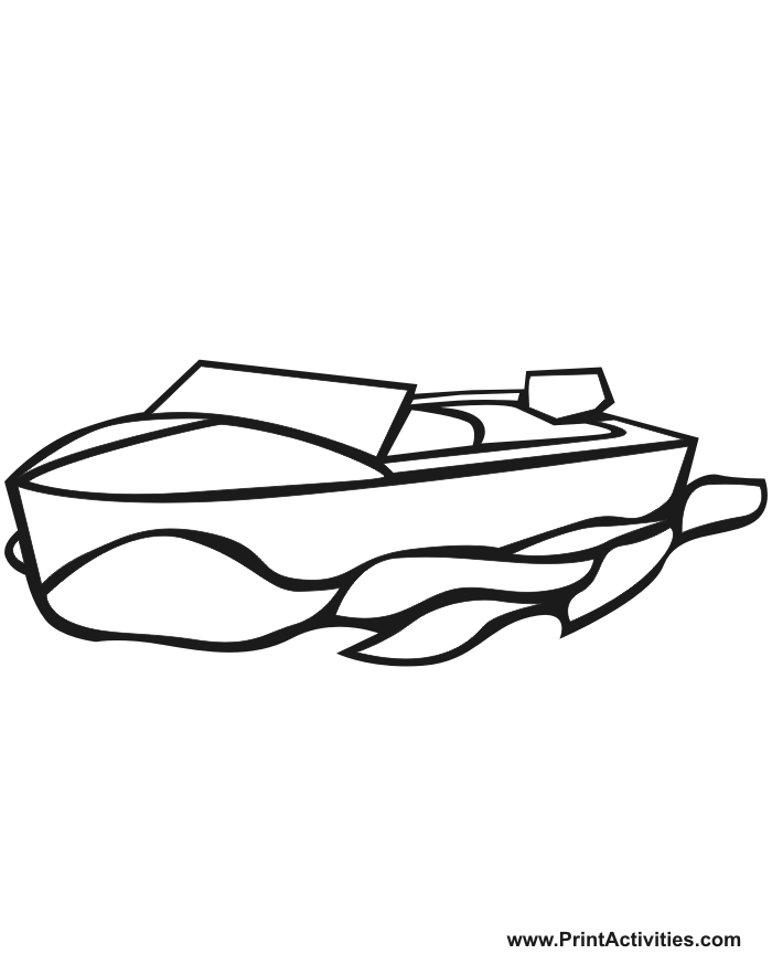 Motor Boat Coloring Page.