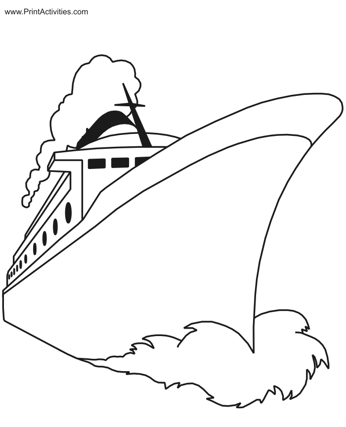 Passenger Ship Coloring Page.