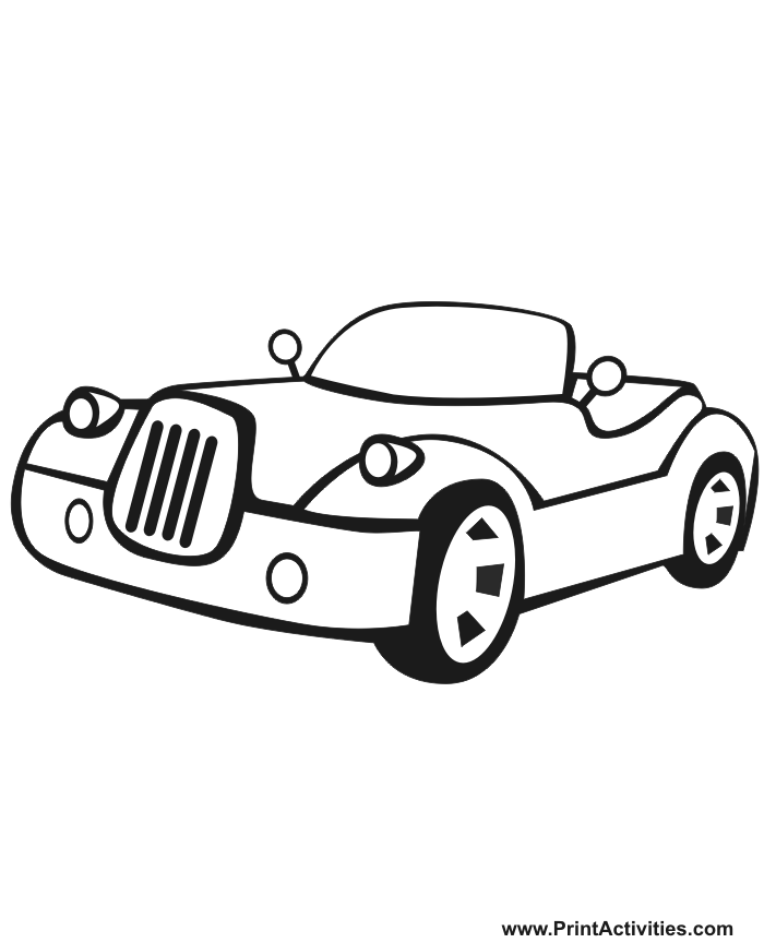 Car Coloring Page of a convertible.
