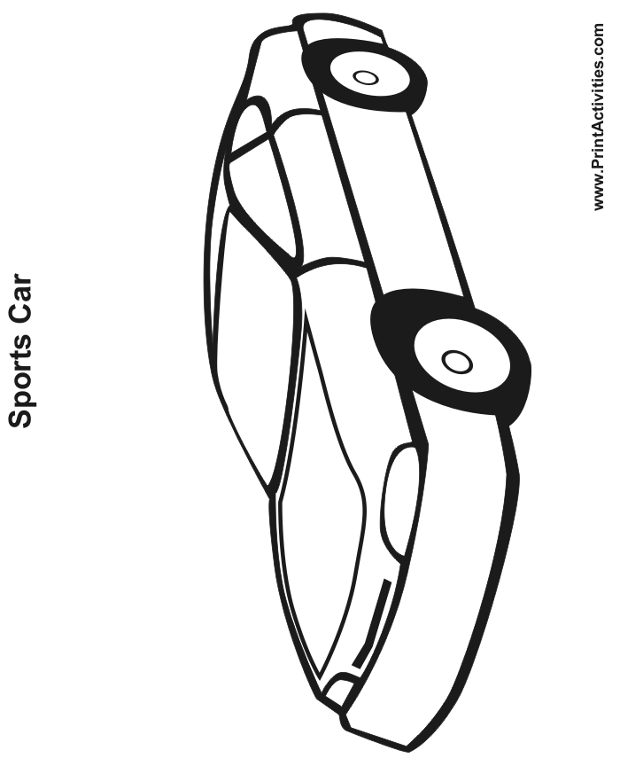 Car Coloring Page - front & side view of a coupe.
