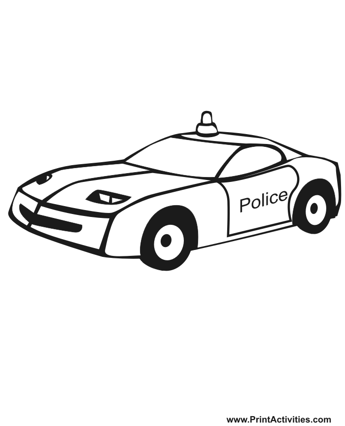 Police Car Coloring Page.