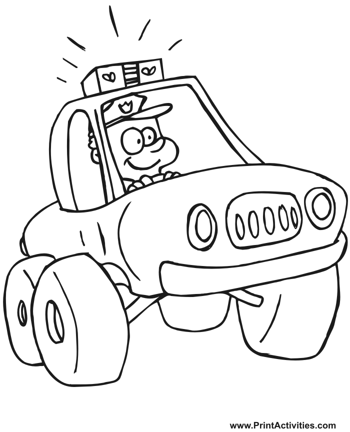 Police Car Coloring Page.
