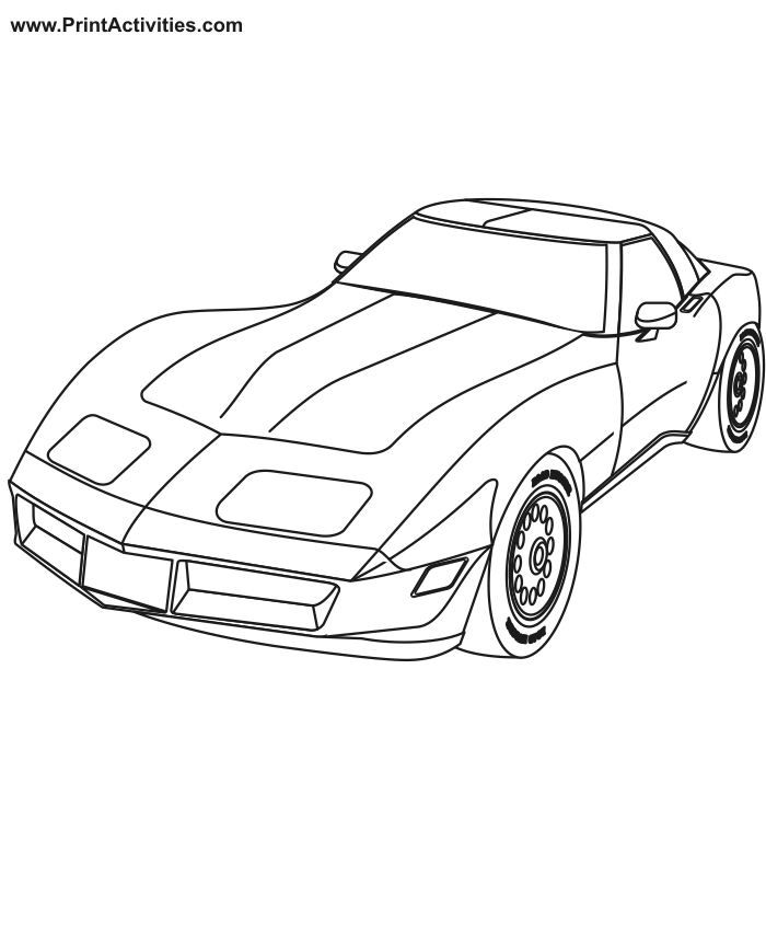 Sports car coloring page.