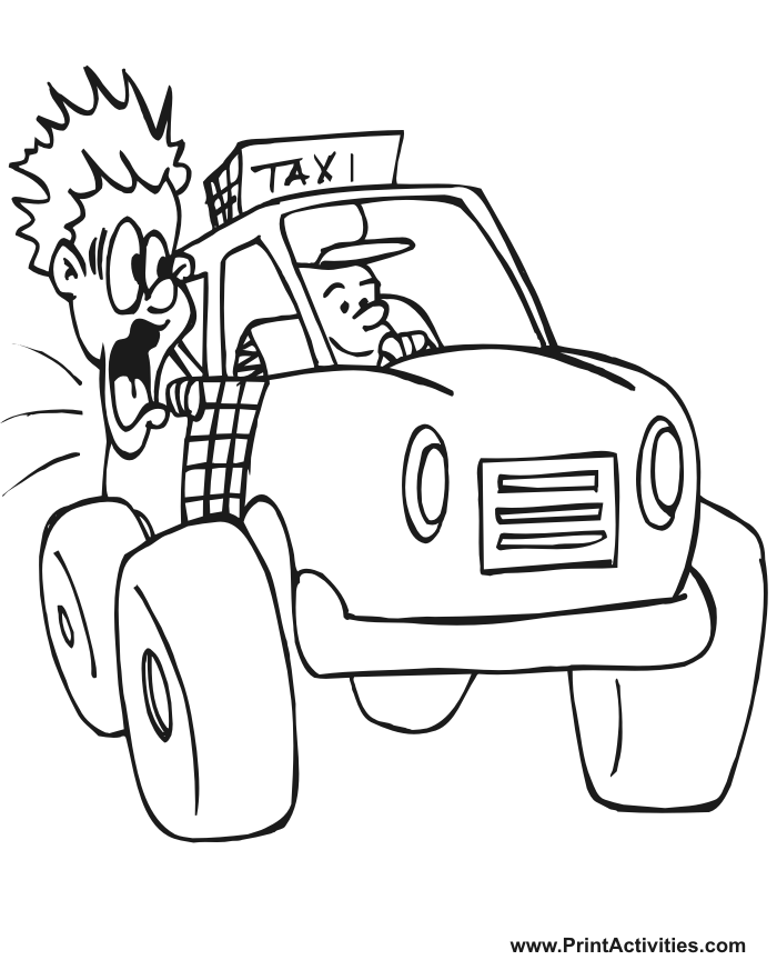 taxi cab coloring pages - photo #32