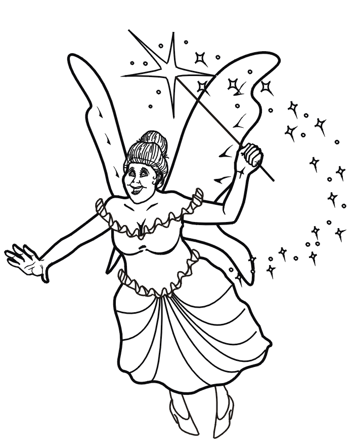 fairy godmother from cinderalla coloring pages - photo #22