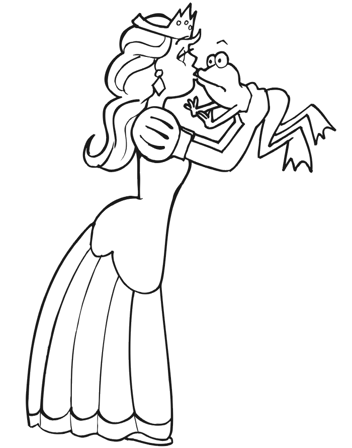Frog prince coloring page