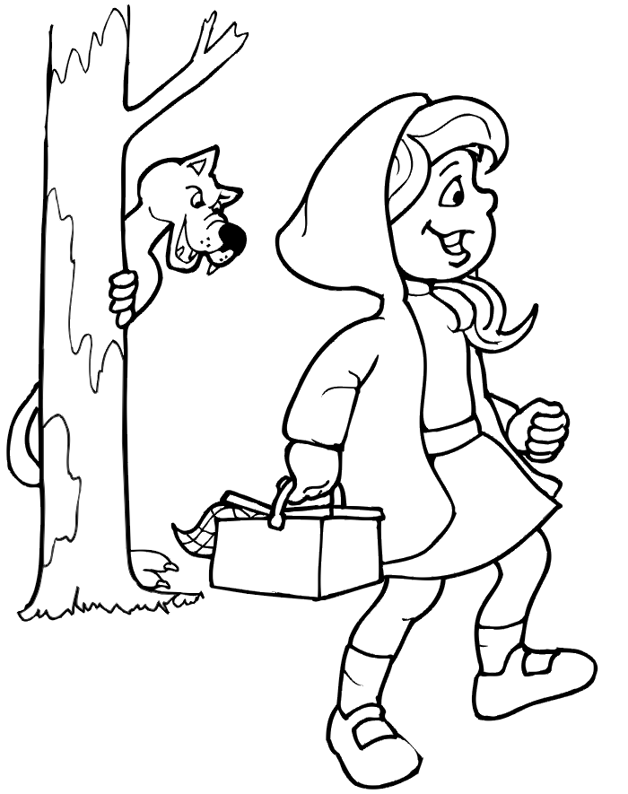 Little Red Riding Hood coloring page: Going to Grandma's
