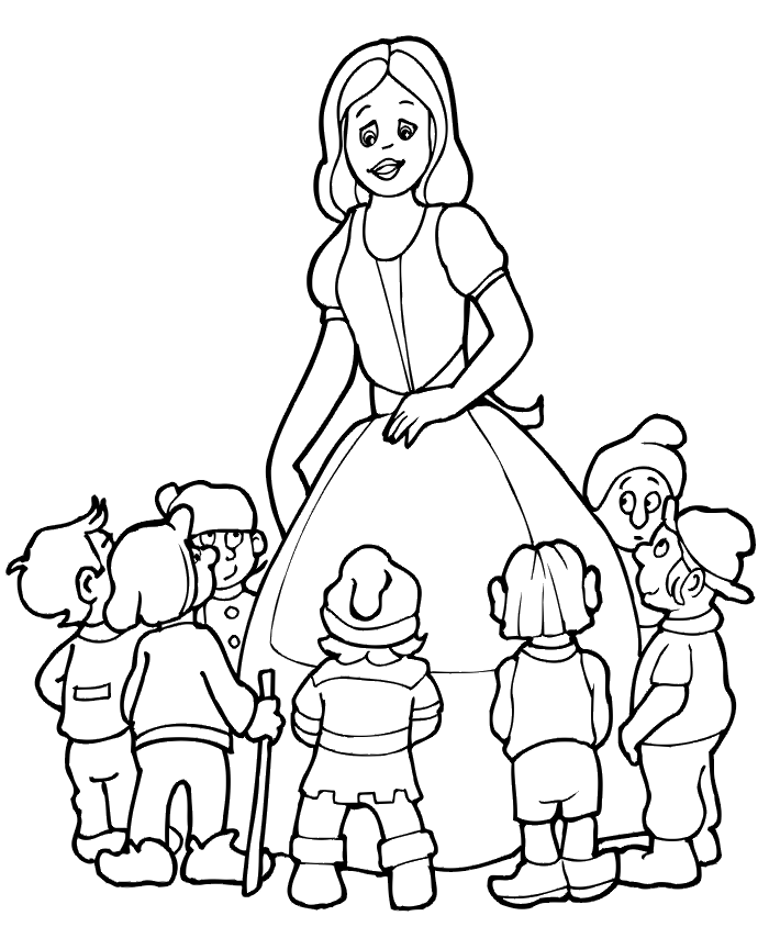 snow white coloring pages for kids. Coloring page of Snow White