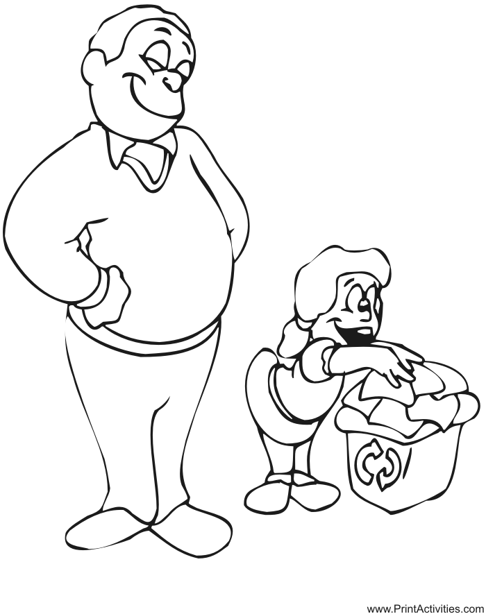 dad and kids coloring pages - photo #7