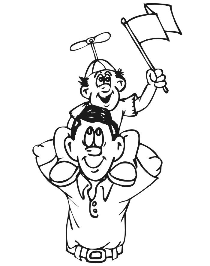 Father & son coloring page