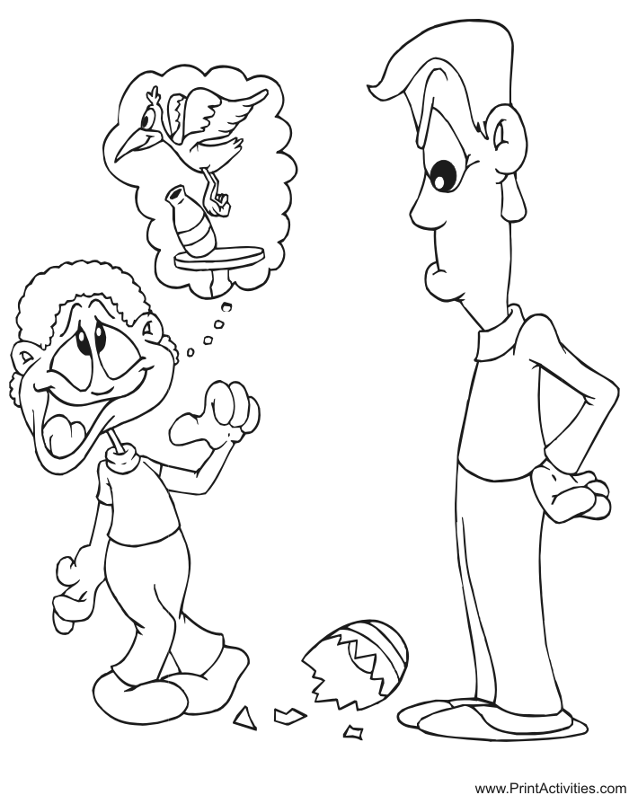 Father & son coloring page