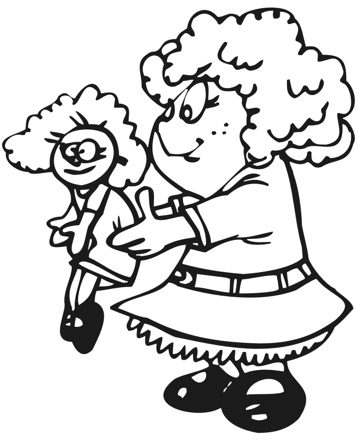 Little Girl Coloring Page | Family Coloring Page