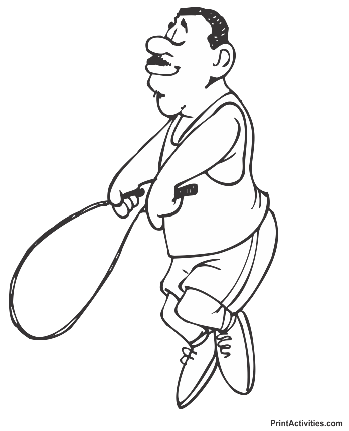 Fitness Coloring Page of jumping rope.