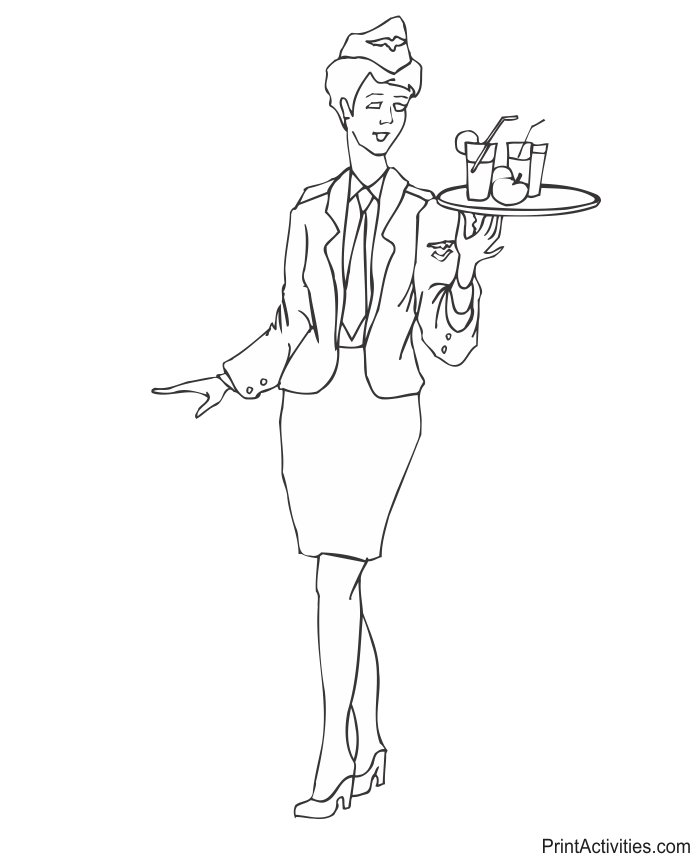 Flight Attendant coloring page
