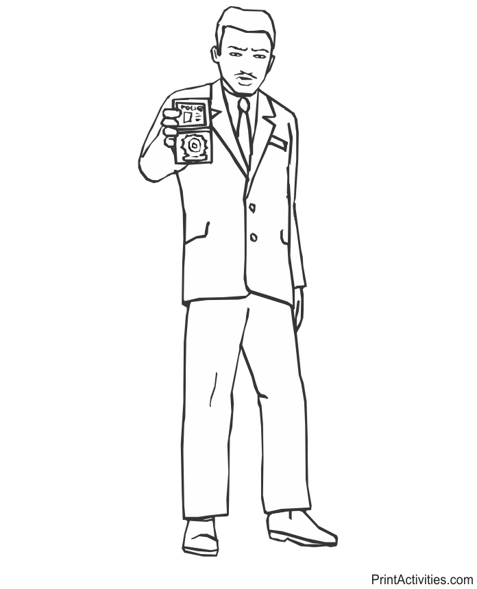 Police Detective coloring page