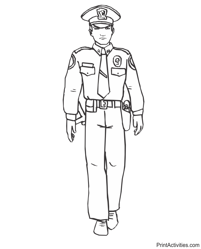 Police Officer coloring page