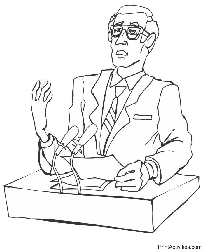 Politician coloring page