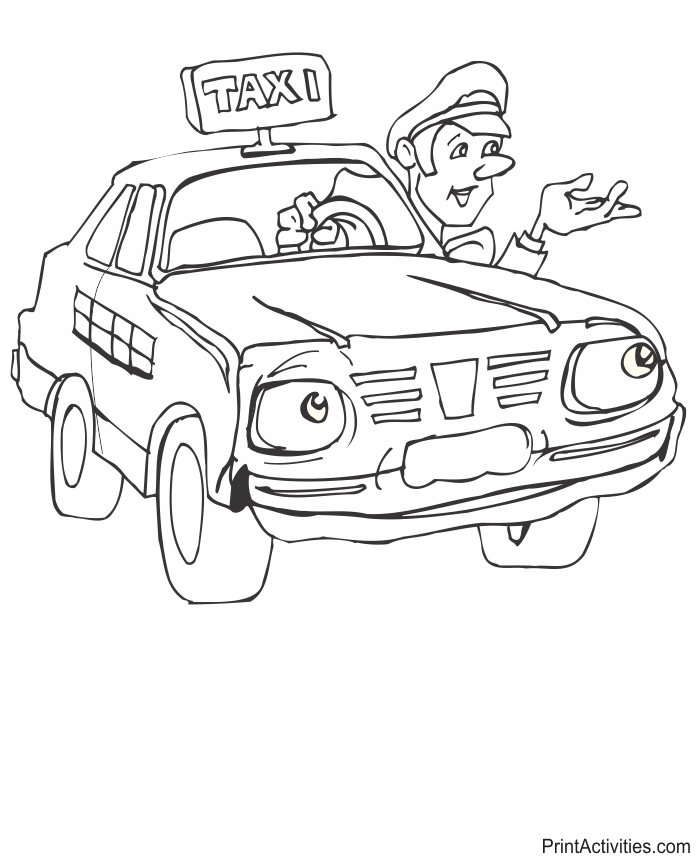 taxi cab coloring pages - photo #25