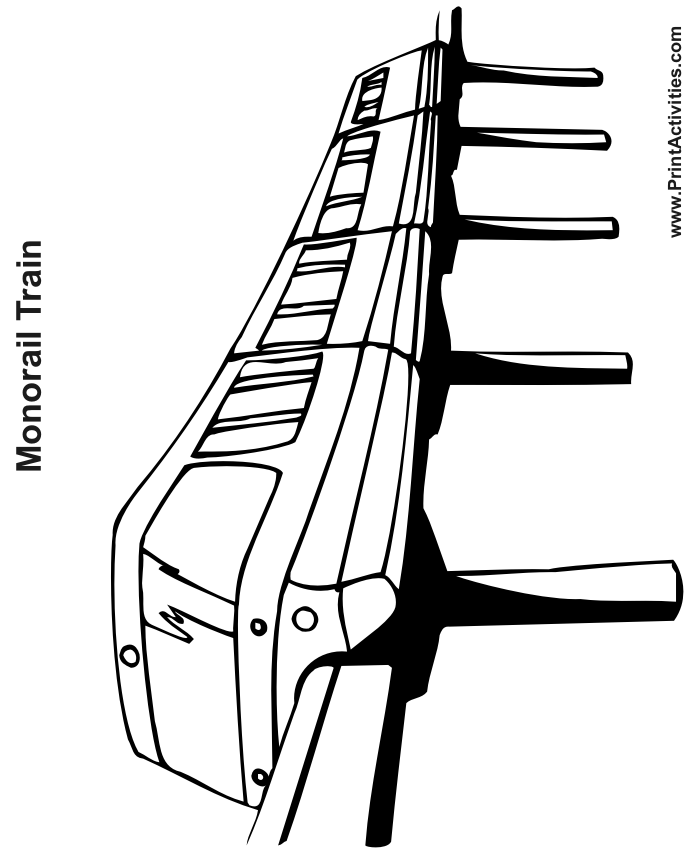 Monorail Train Coloring Page
