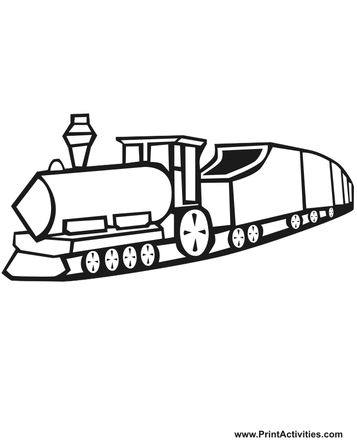 Toy Train Coloring Page.