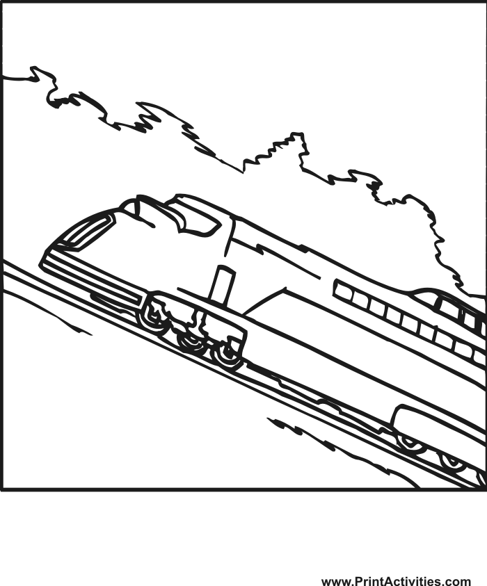 High Speed Train Coloring Page.