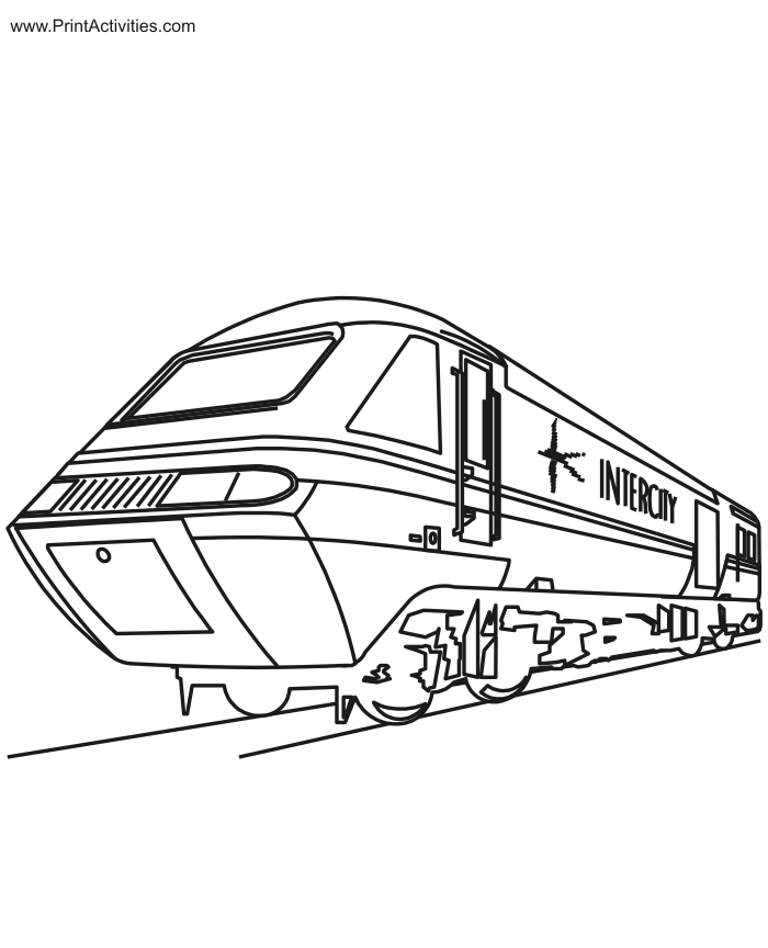 Train Coloring Page of an engine.