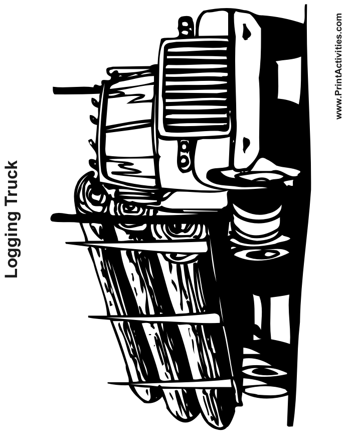 Logging Truck Coloring Page