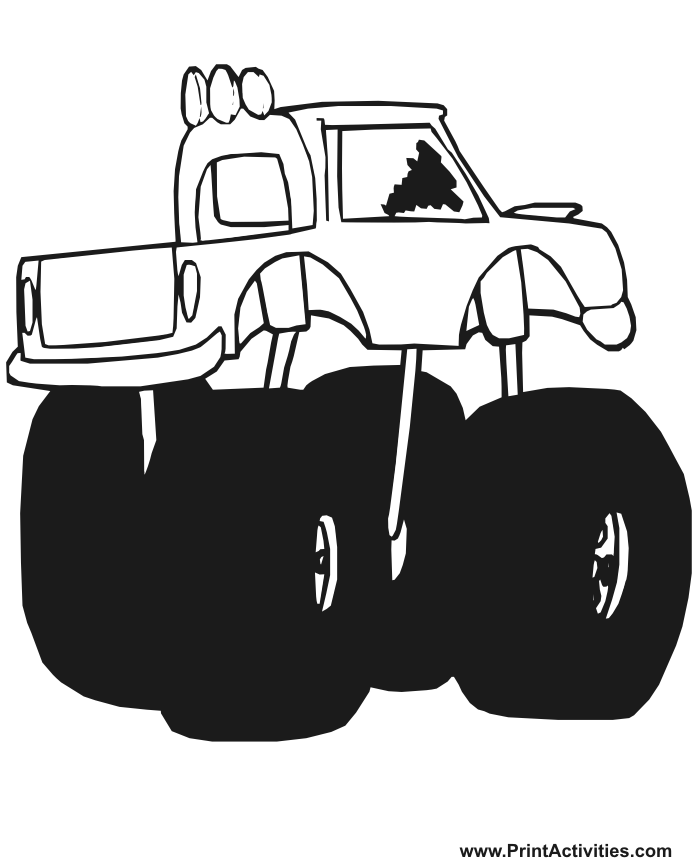 monster truck coloring page  free coloring sheet 2