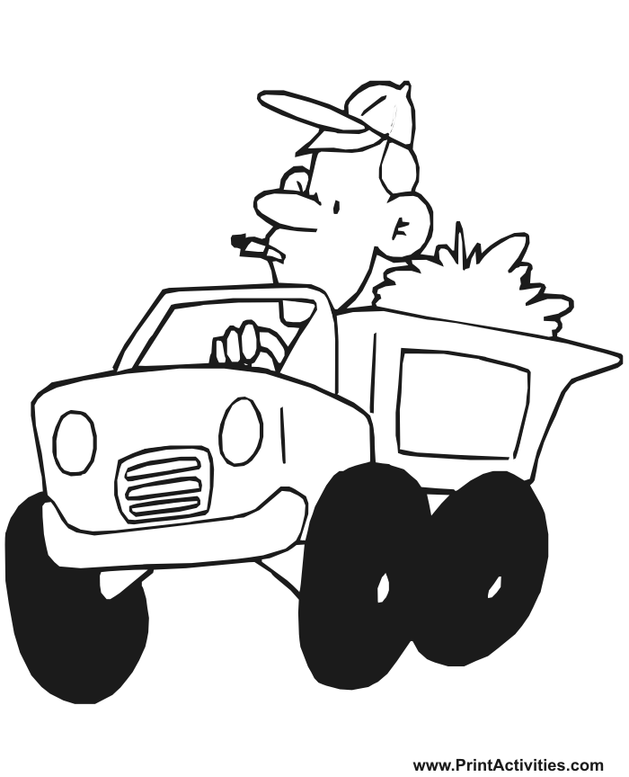 Farmer's Pickup Truck Coloring Page