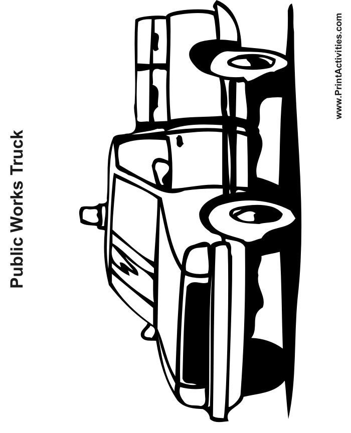 Public Works Truck Coloring Page