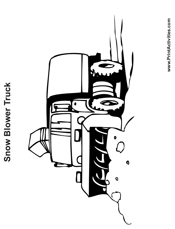 Snow Blower Truck Coloring Page