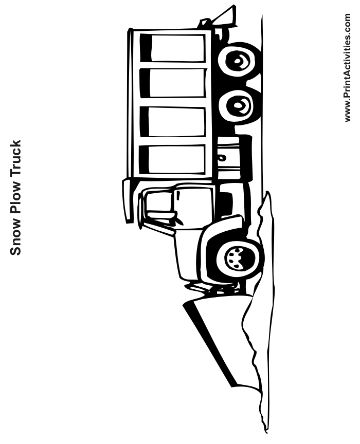 Snow Plow Truck Coloring Page