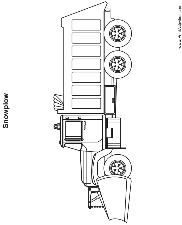 Snow Plow Truck Coloring Page