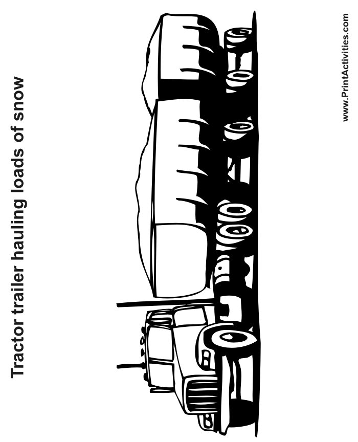 Tractor Trailer Coloring Page