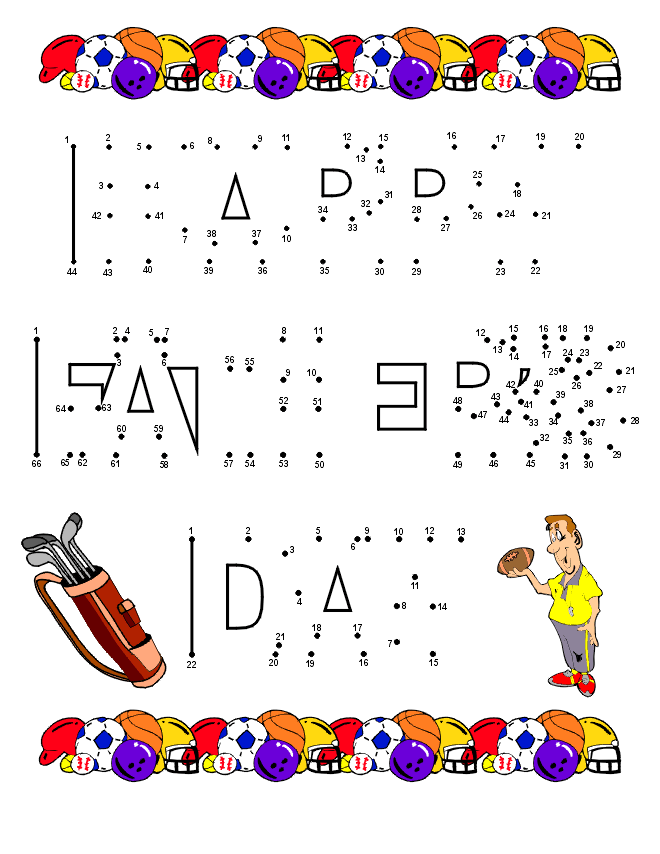 Father's Day dot-to-dot puzzle