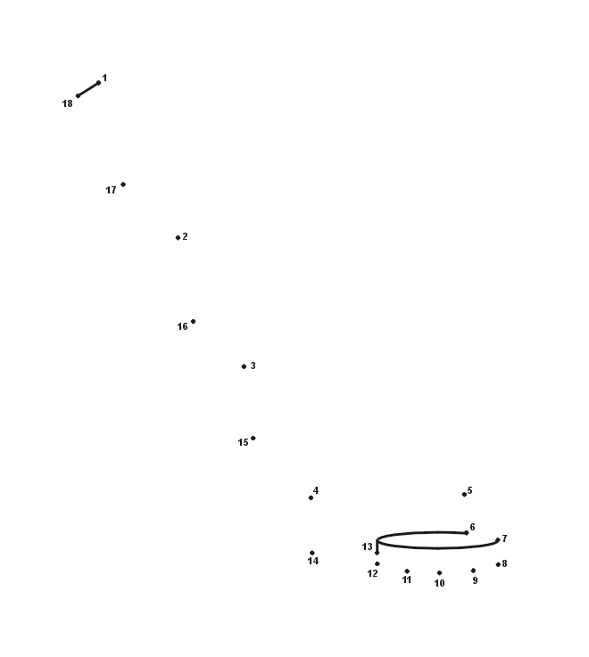 Free Printable Hockey Dot-to-Dot Puzzle: Hockey stick and puck