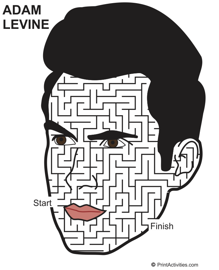 Adam Levine Maze: face shaped maze.