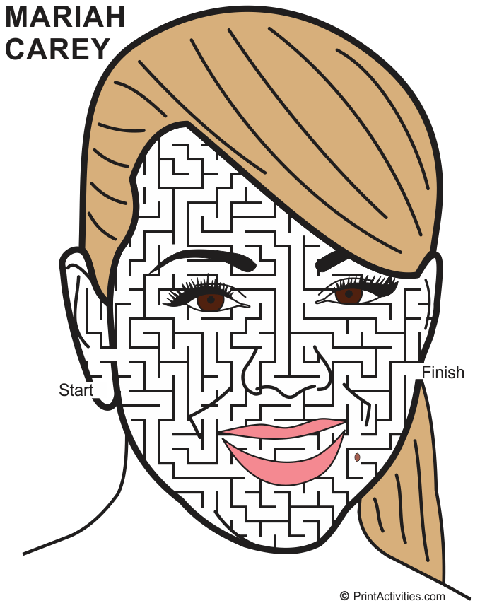 Mariah Carey Maze: face shaped maze.
